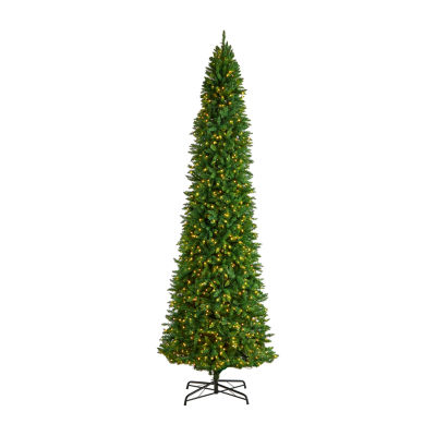 Nearly Natural 12 Foot Pre-Lit Pine Christmas Tree