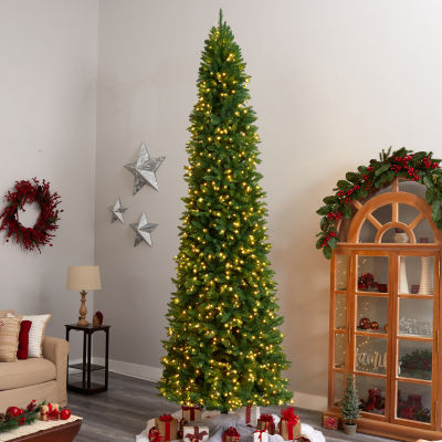 Nearly Natural 12 Foot Pre-Lit Pine Christmas Tree