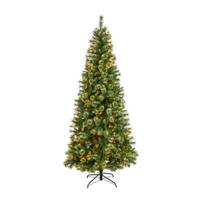 Nearly Natural 8 Foot Pre-Lit Pine Christmas Tree