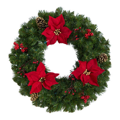 Nearly Natural Pre-Lit Wreath