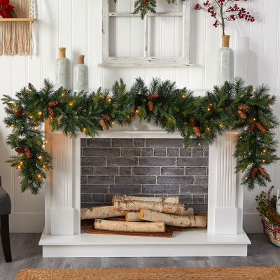 Nearly Natural Indoor Pre-Lit Christmas Wreath