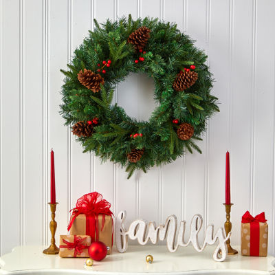 Nearly Natural Pre-Lit Wreath
