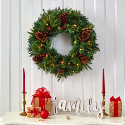 Nearly Natural Pre-Lit Wreath