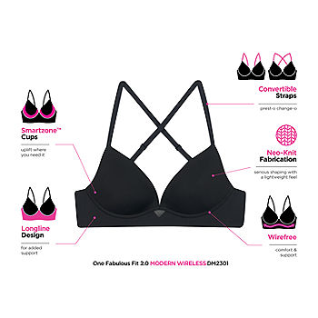 Maidenform Womens One Fab Fit Wireless Demi Bra with Convertible Straps &  Lightly Lined Cups : : Clothing, Shoes & Accessories