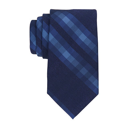 Collection By Michael Strahan Checked Tie, One Size, Blue