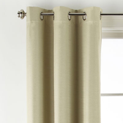 Distant Lands Maura Textured Solid 100% Blackout Grommet Top Single Curtain Panel