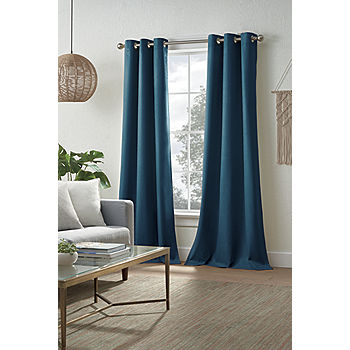 Distant Lands Maura Textured Solid 100 Blackout Grommet Top Single Curtain Panel Jcpenney