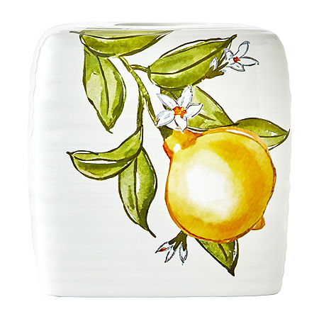 Saturday Knight Citrus Grove Tissue Box Cover, One Size, White