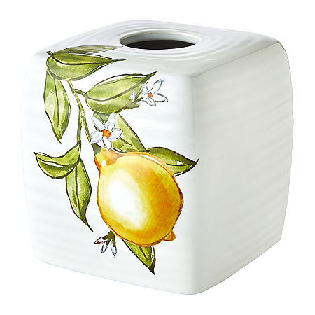 Saturday Knight Citrus Grove Tissue Box Cover, One Size, White