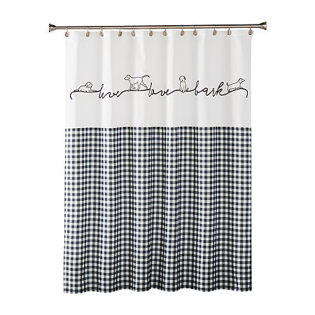 Saturday Knight Farmhouse Dogs Shower Curtain, One Size, Black