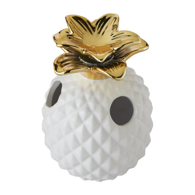 Saturday Knight Gilded Pineapple Toothbrush Holder