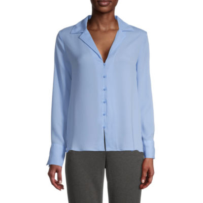 Worthington Womens Long Sleeve Camp Shirt JCPenney