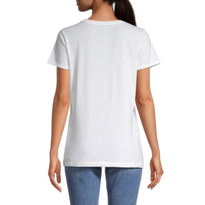 St. John's Bay Womens Crew Neck Short Sleeve T-Shirt