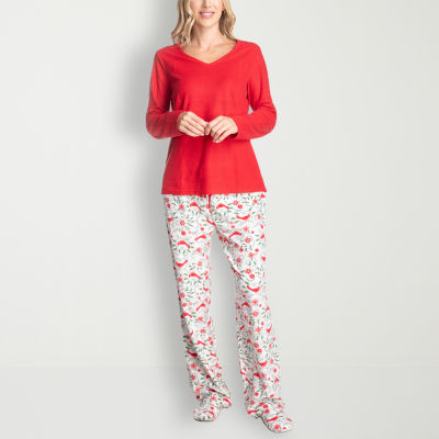 GoodNight Kiss Womens V Neck Long Sleeve 3 pc. Pant Pajama Set