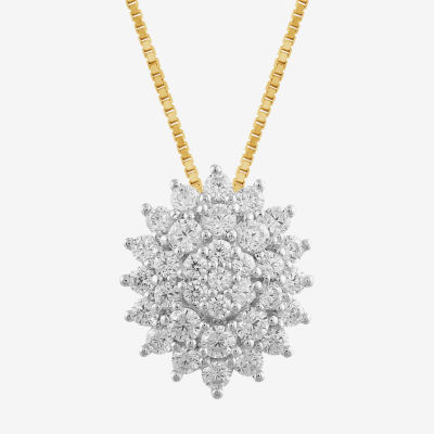 Womens 3/8 CT. T.W. Lab Grown White Diamond 10K Gold 18 Inch Pendant Necklace