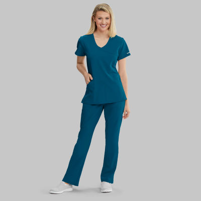 Skechers Sk102 Reliance 3-Pocket Crossover Womens V Neck Short Sleeve Tag Free Stretch Fabric Moisture Wicking Scrub Top