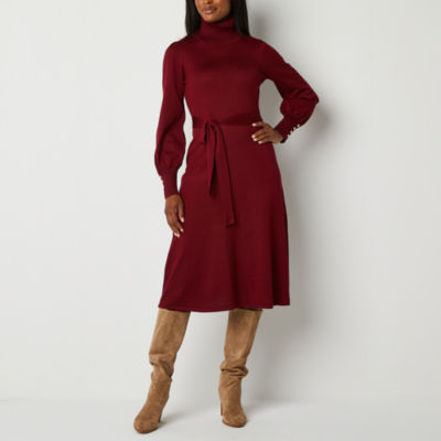 Maia Long Sleeve Midi Sweater Dress