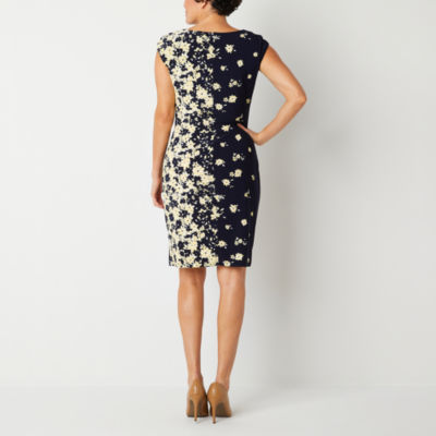 Black Label by Evan-Picone Short Sleeve Sheath Dress