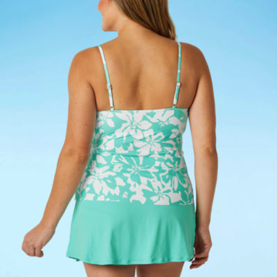 Liz Claiborne Lined Floral Tankini Swimsuit Top