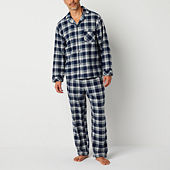 St. John's Bay Mens Long Sleeve 2-pc. Pant Flannel Pajama Set