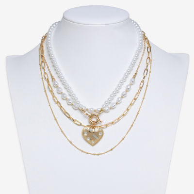 Bold Elements Gold Tone Womens 20 Inch Strand Necklace
