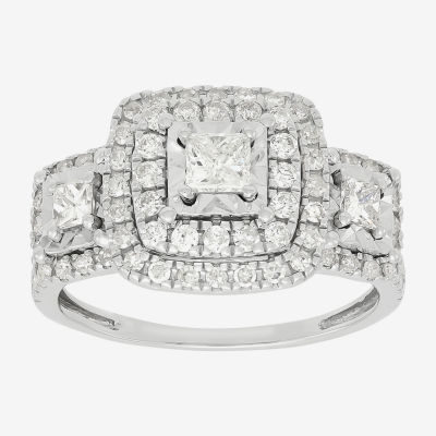 Limited Quantities! Womens 1 CT. T.W. Natural White Diamond 10K White Gold 3-Stone Engagement Ring