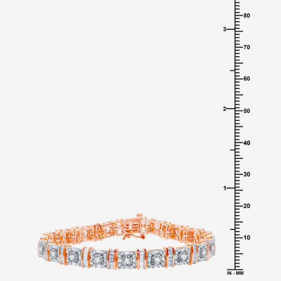 CT. T.W. Natural White Diamond 10K Rose Gold 10K White Gold 7. Inch Tennis Bracelet