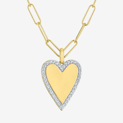 Diamond Addiction (G-H / Si2-I1) Womens 1/4 CT. T.W. Lab Grown White Diamond 14K Gold Over Silver Sterling Silver Heart Pendant Necklace