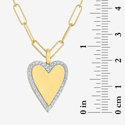 Diamond Addiction (G-H / Si2-I1) Womens 1/4 CT. T.W. Lab Grown White Diamond 14K Gold Over Silver Sterling Silver Heart 18 Inch Pendant Necklace