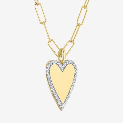 Diamond Addiction (G-H / Si2-I1) Womens 1/4 CT. T.W. Lab Grown White Diamond 14K Gold Over Silver Sterling Silver Heart Pendant Necklace