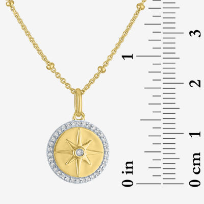 Diamond Addiction (G-H / Si2-I1) Womens 1/10 CT. T.W. Lab Grown White Diamond 14K Gold Over Silver Sterling Silver Star Pendant Necklace