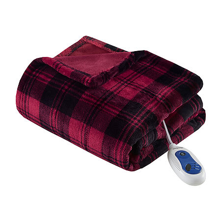 Beautyrest Microplush Heated Electric Throws, One Size, Red