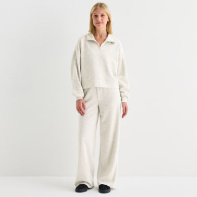 Arizona Womens Juniors Long Sleeve Quarter-Zip Pullover