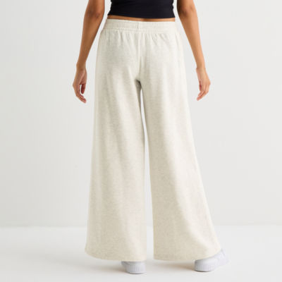 Arizona Womens Juniors Straight Fleece Sweatpant, Color: Heather