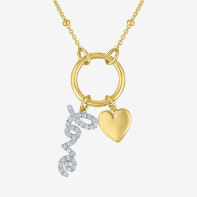 Diamond Addiction (G-H / Si2-I1) Womens 1/10 CT. T.W. Lab Grown White Diamond 14K Gold Over Silver 20 Inch Pendant Necklace