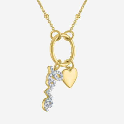 Diamond Addiction (G-H / Si2-I1) Womens 1/10 CT. T.W. Lab Grown White Diamond 14K Gold Over Silver 20 Inch Pendant Necklace