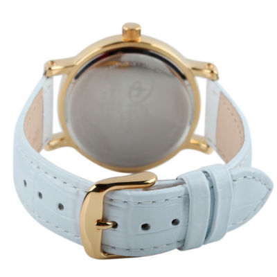 Disney Minnie Mouse Womens White Leather Strap Watch W001859