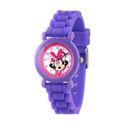 Disney Minnie Mouse Girls Purple Strap Watch Wds000008