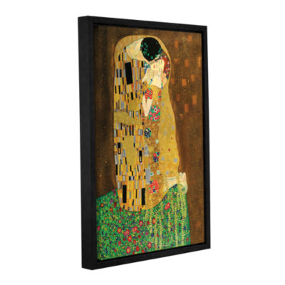 Brushstone The Kiss By Gustav Klimt Gallery Wrapped Floater-Framed Canvas Wall Art