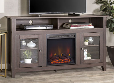 58" Wood Highboy Fireplace Media TV Stand Console JCPenney