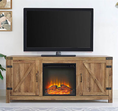 58 Barn Door Fireplace TV Stand-JCPenney