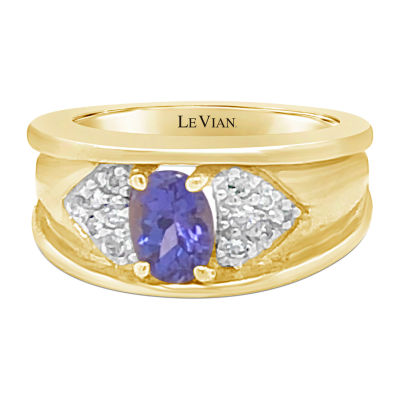 LIMITED QUANTITIES! Le Vian Grand Sample Sale™ Ring featuring Blueberry Tanzanite® / CT. T.W. Vanilla Diamonds® set in 14K Honey Gold