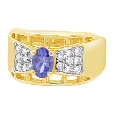 LIMITED QUANTITIES! Le Vian Grand Sample Sale™ Ring featuring Blueberry Tanzanite® 1/4 CT. T.W. Vanilla Diamonds® set in 18K Honey Gold™