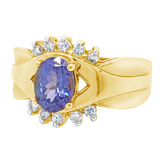 LIMITED QUANTITIES! Le Vian Grand Sample Sale™ Ring featuring Blueberry Tanzanite® 1/4 CT. T.W. Vanilla Diamonds® set in 14K Honey Gold™