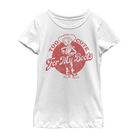 Little & Big Girls Crew Neck Short Sleeve Toy Story Graphic T-Shirt, Medium, White