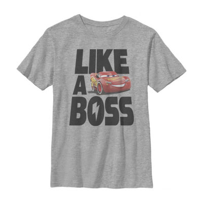 Little & Big Kid Boys Crew Neck Short Sleeve Slim Fit Cars Graphic T-Shirt