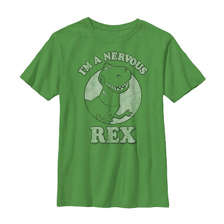 Little & Big Kid Boys Crew Neck Short Sleeve Slim Fit Toy Story Graphic T-Shirt, Small, Green