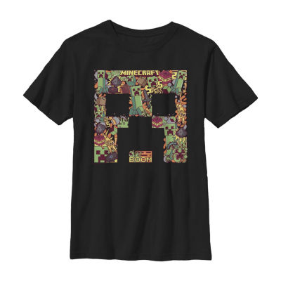 Little & Big Boys Crew Neck Short Sleeve Minecraft Graphic T-Shirt