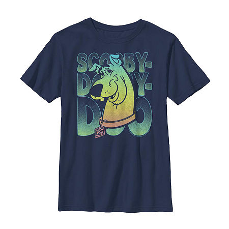 Little & Big Kid Boys Crew Neck Short Sleeve Slim Fit Scooby Doo Graphic T-Shirt, Small, Blue
