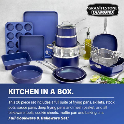 Granitestone Blue 20-pc. Nonstick Cookware and Bakeware Set